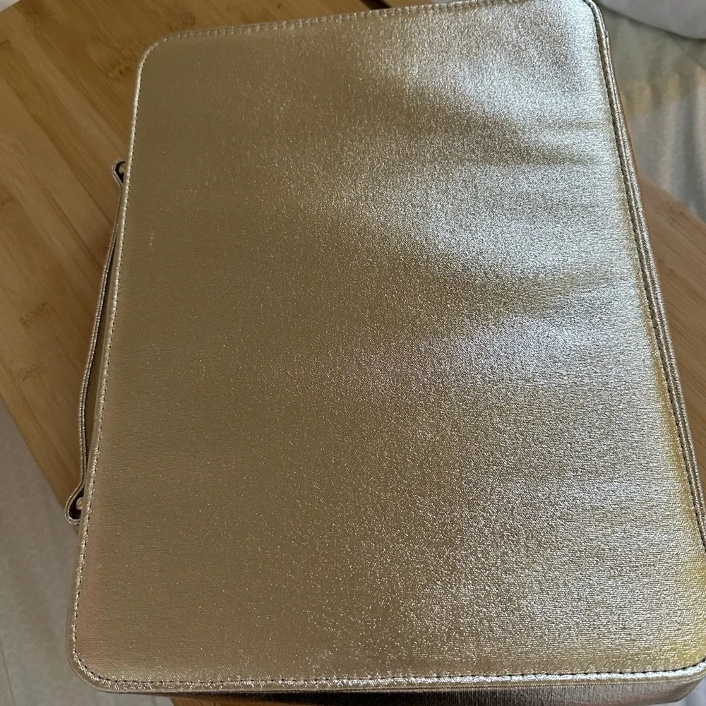 2/$20 • Lancôme Gold Train Case Make-Up Bag - Picture 5 of 6